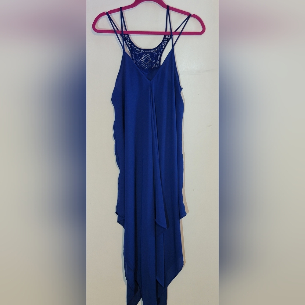 Jessica Simpson Royal Blue Asymmetrical Dress Size Medium